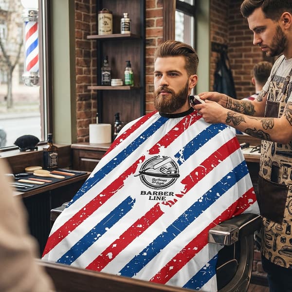 Barbermantel för en stor hårsalong