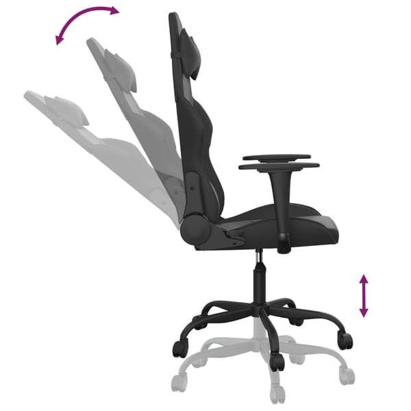vidaXL gamingstol, sort, kunstlæder