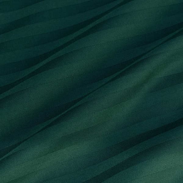 Bäddset 160x200 satin 100% BOMULL mörkgröna klassiska ränder