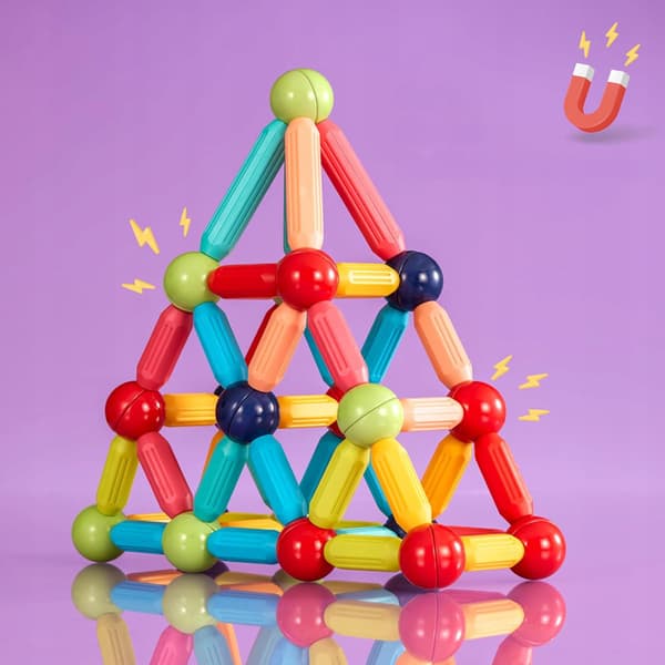 Magnetiska byggklossar FÖR barn stora element 66 stycken