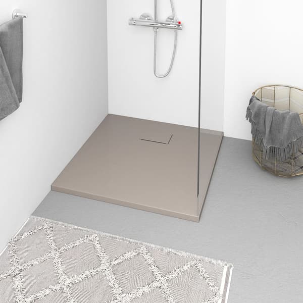 vidaXL brusekar, SMC, brun, 80 x 80 cm