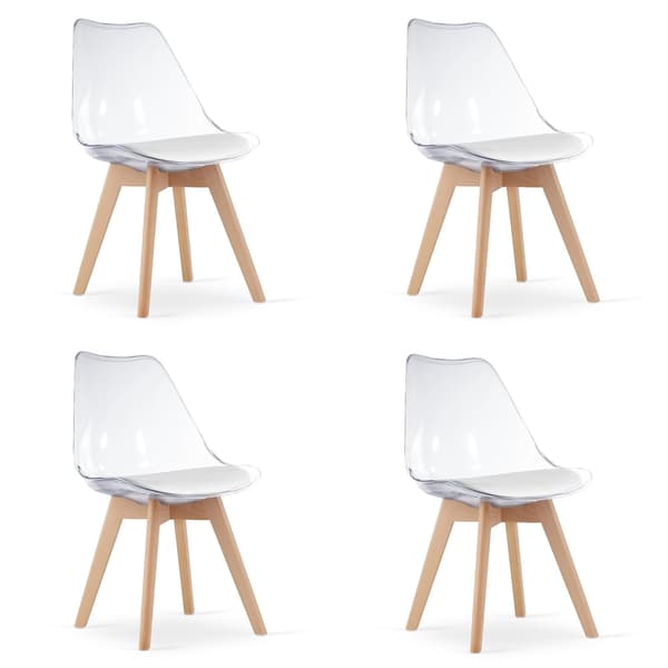 MARK stol - transparente / naturlige ben x 4