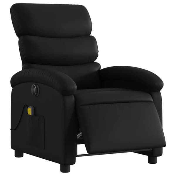 vidaXL elektrisk lænestol med massagefunktion, sort, kunstlæder