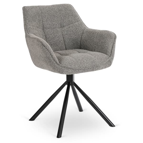 Klädd snurrstol PEONY Grå Modern Loft