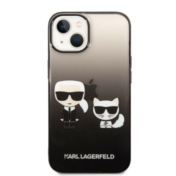 Karl Lagerfeld Ikonik Karl & Choupette-etui til iPhone 14 Plus, sort