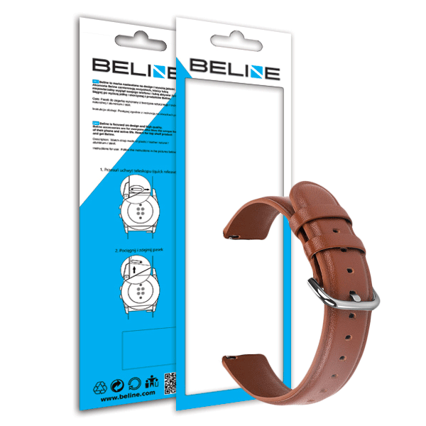 Beline Elegance -kellon yleisranneke 22 mm:n kelloille, ruskea