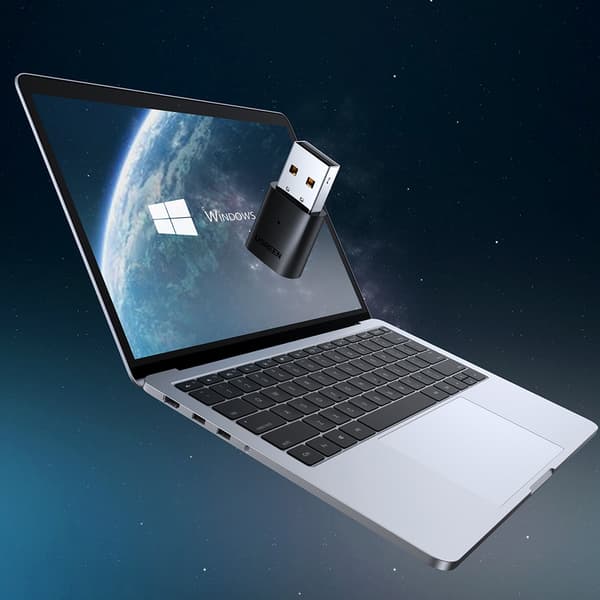 Bluetooth 5.0 USB-A -lähetin-vastaanotinsovitin musta