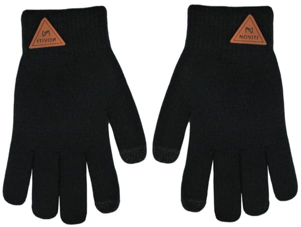 DRENGEHANDSKER TYKKE DOBBELT STRIK SORT 14 cm 8+ V034H