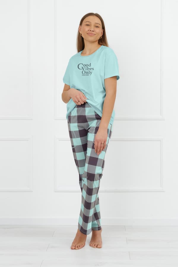 Dampyjamas, kortärmade, långbyxor, Narina M
