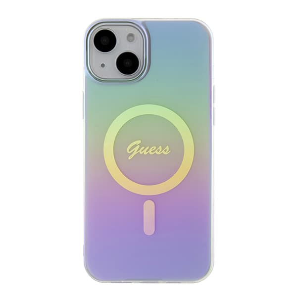 Guess IML Iridescent MagSafe-etui til iPhone 15, lilla/lilla