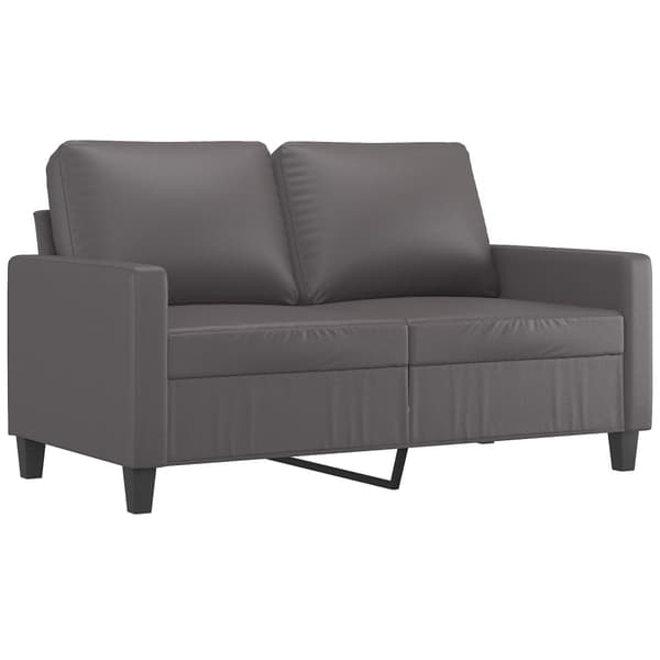 vidaXL 2-sitssoffa, grå, 120 cm, konstläder