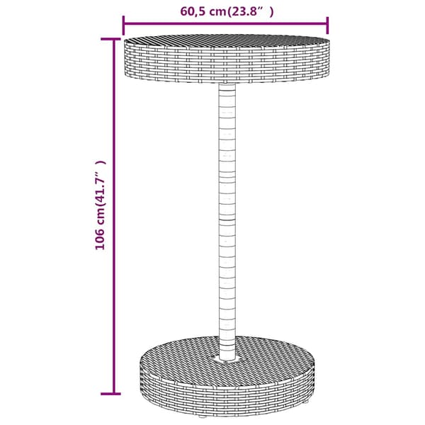 vidaXL 3-delt barsæt, sort polyrattan og akacie
