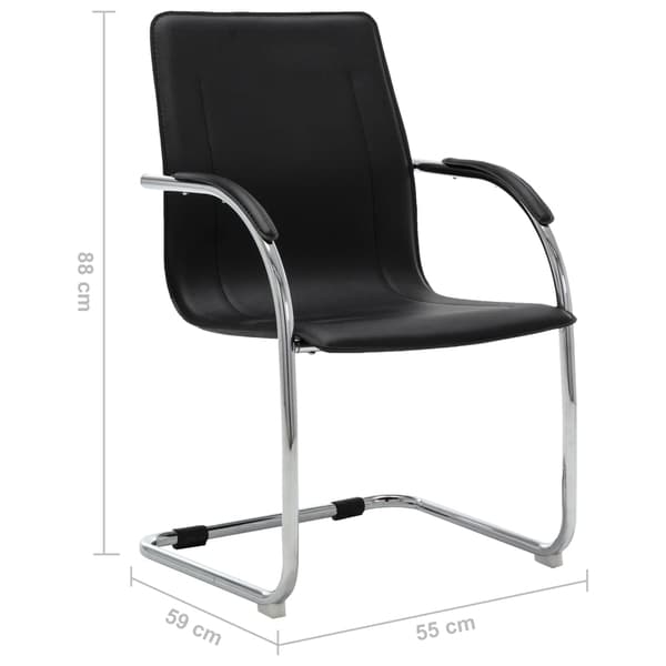 vidaXL Cantilever kontorstol, sort, kunstlæder