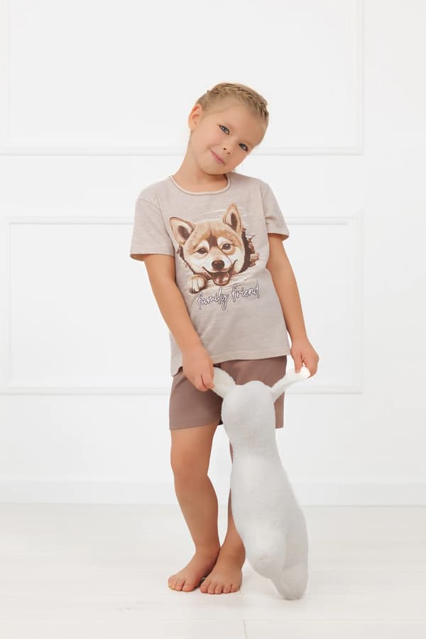 Shiba kortärmad pyjamas för flickor, 6 år
