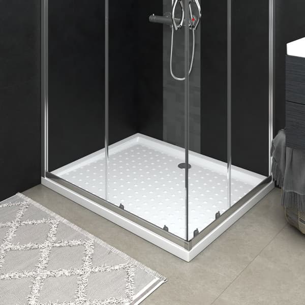 vidaXL Duschkar med knoppar vit 80x100x4 cm ABS