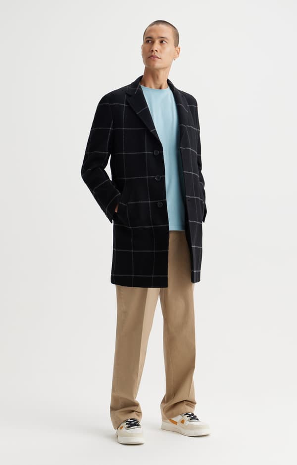 Slimfit uldfrakke 54