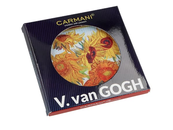 4 lasinalusen setti - V. van Gogh, Auringonkukat (CARMANI)