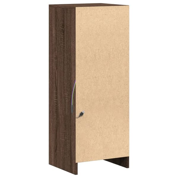 vidaXL LED-skab brunt egetræ 38x34x100 cm