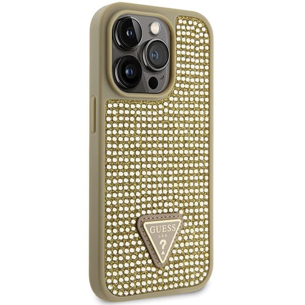 Guess Strass Triangelfodral till iPhone 14 Pro, Guld