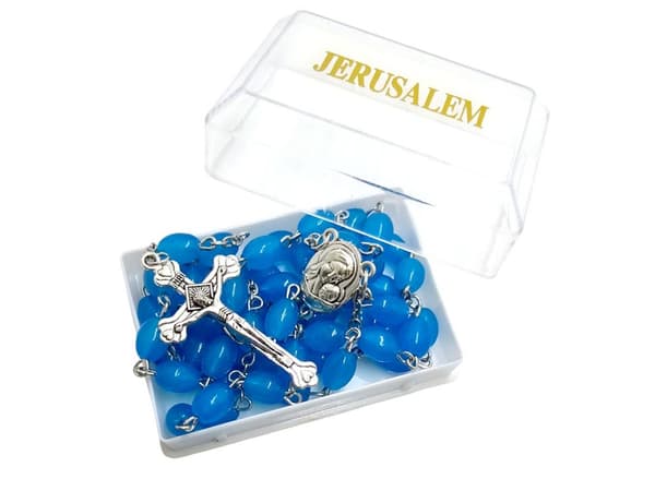 Jerusalem rosenkrans i en blå æske