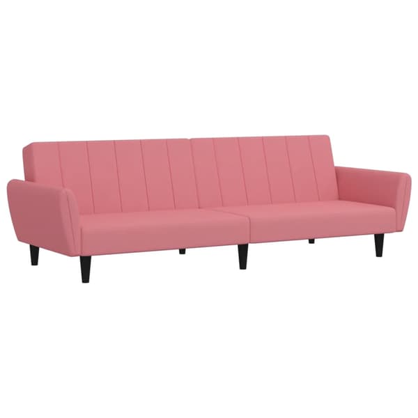 vidaXL 2-sitssoffa, rosa, klädd i sammet