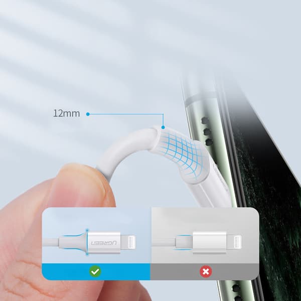 MFi USB-C - iPhone Lightning Kabel 20W 3A 0,25m - Hvid