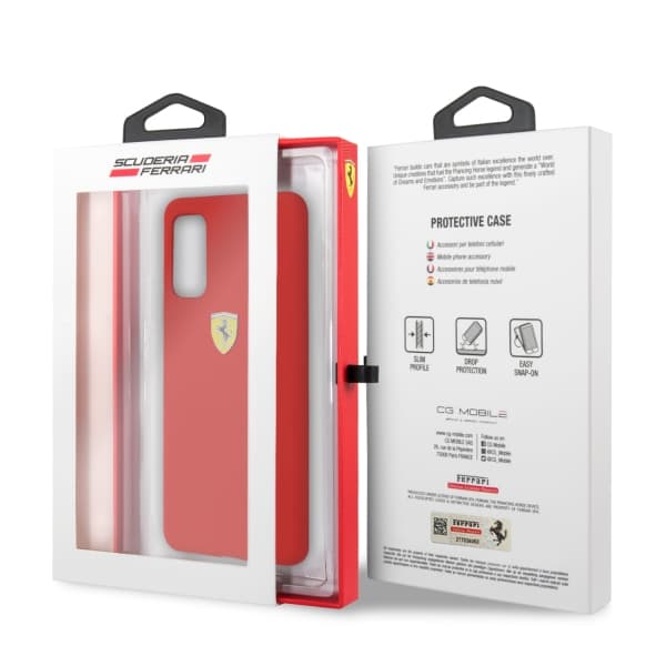 Ferrari Hardcase Silikone Etui til Galaxy S20, Rød