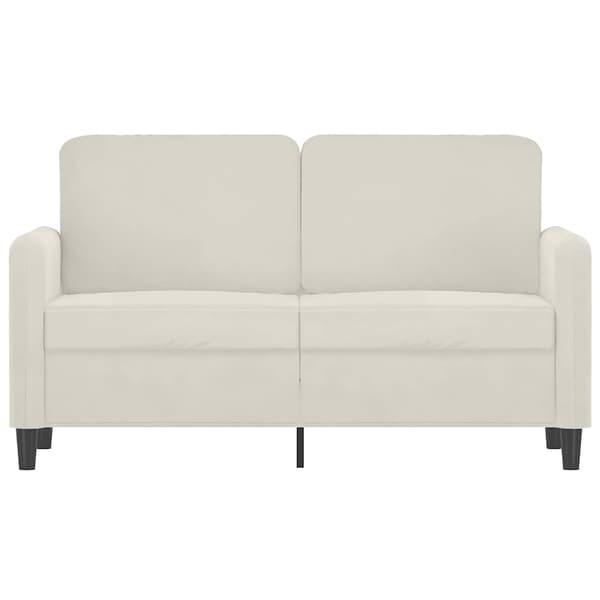 vidaXL 2-sitssoffa krämfärgad 120 cm klädd i sammet