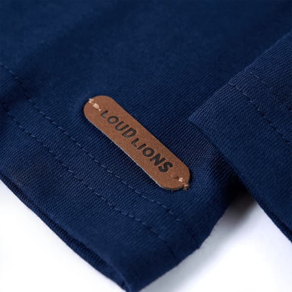 Børne langærmet T-shirt, marineblå, 128
