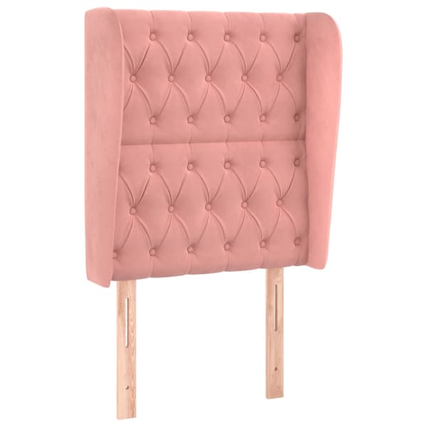 vidaXL Vingad nackstöd rosa 83x23x118/128 cm sammet