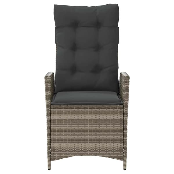 vidaXL havestol med hynder, grå polyrattan