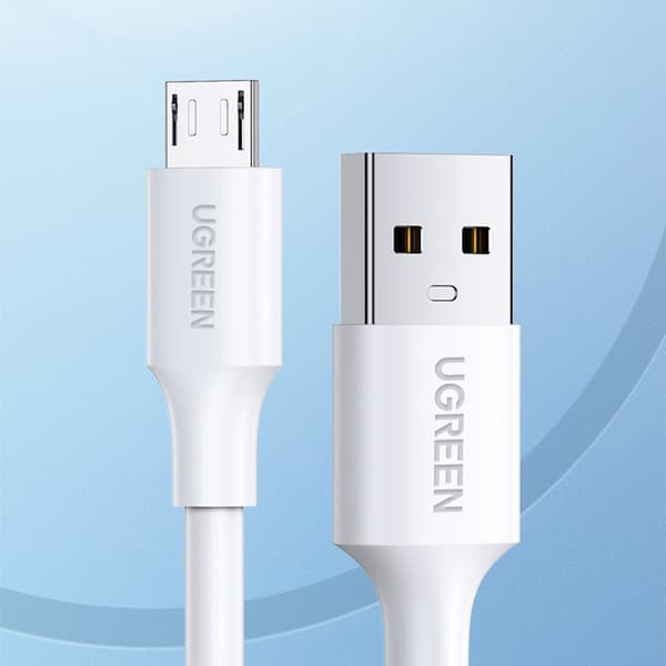 Kabel PVC USB0-A - microUSB 480 Mb/s 2m vit