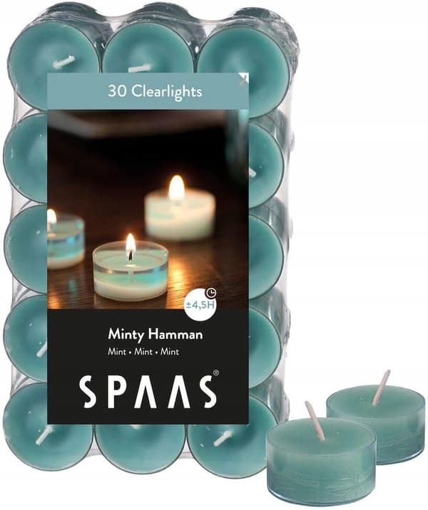 Spaas 30 Clearlights duftlys, 4,5 timer, mint Hamman duft
