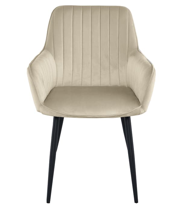 SOLDEN stol - beige velour / sorte ben x 1