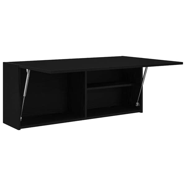 vidaXL væghængt badeværelsesskab, sort, 100x25x40 cm
