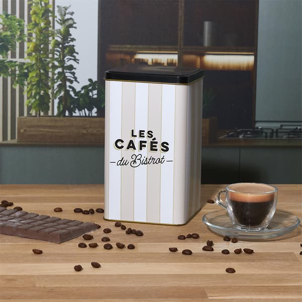 Bistrot kaffedåse beige striber