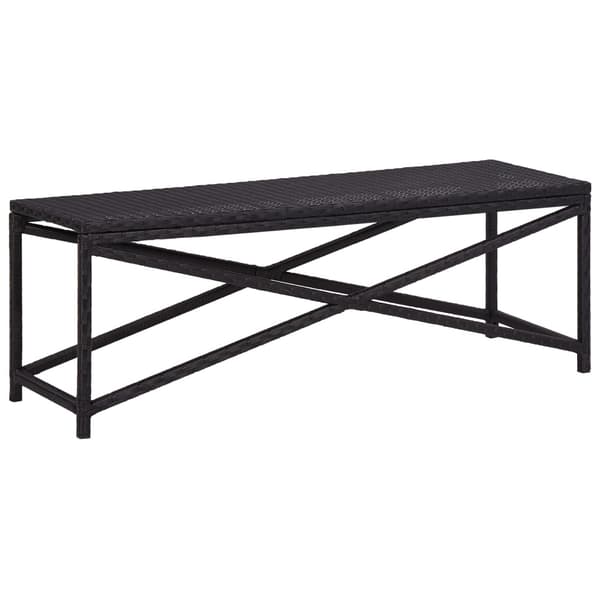 vidaXL Puutarhapenkki, 120 cm, polyrottinki, musta
