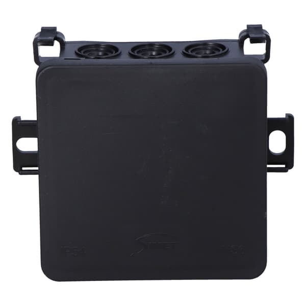 NS6 FASTBOxHOOK väggmonterad installationsdosa, 85x85x40mm, svart