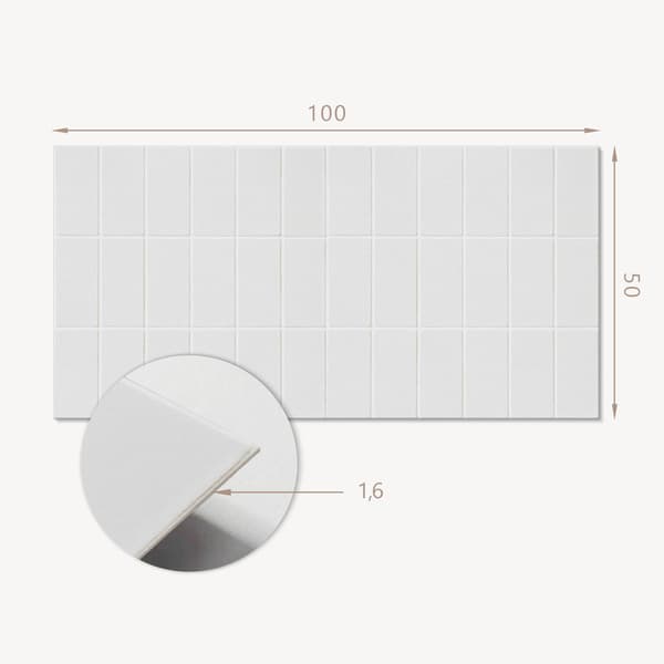 Tryckt vinylväggpanel för matsal 100x50 cm enkel rektangulär mosaik