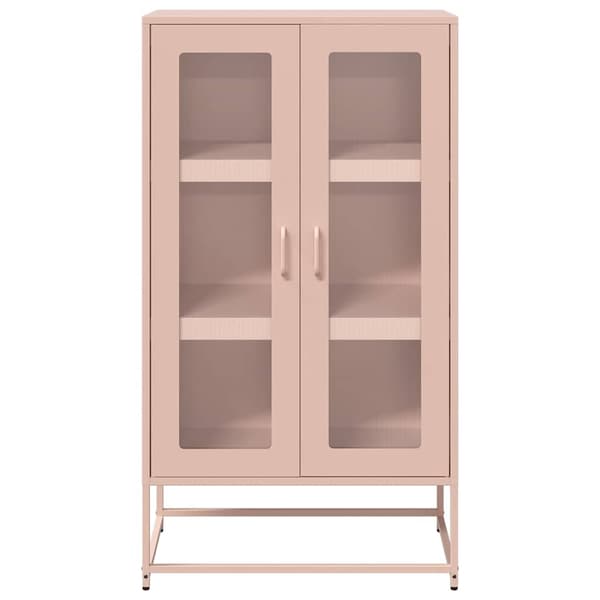 vidaXL høj kommode lyserød 68x39x123 cm stål