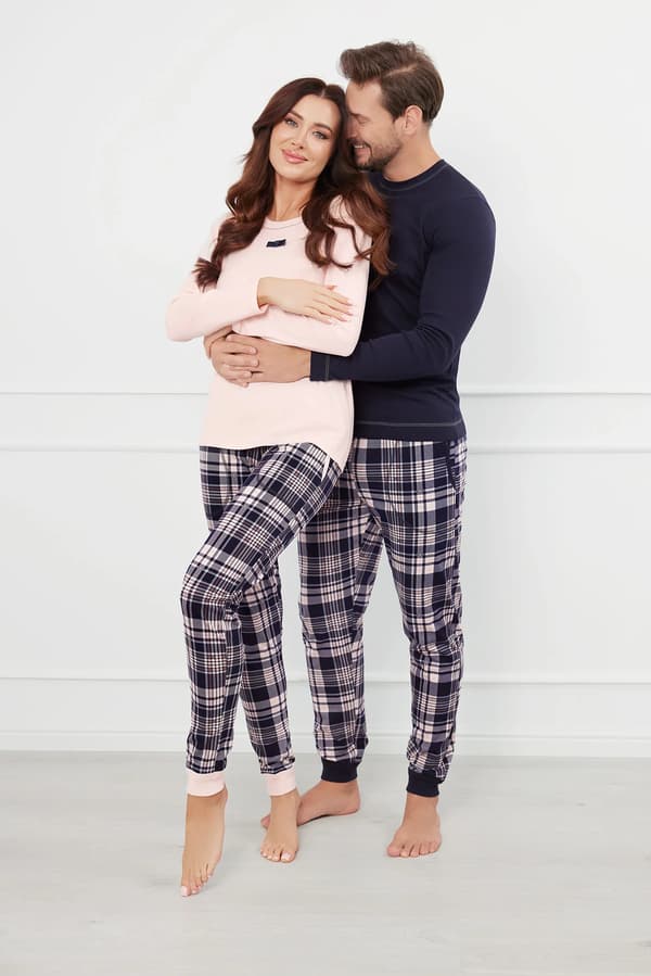 Brittiska herrpyjamas långärmad, långbyxor M