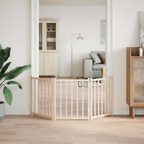 vidaXL foldbart sikkerhedsgitter til hunde, 3 paneler, 150 cm