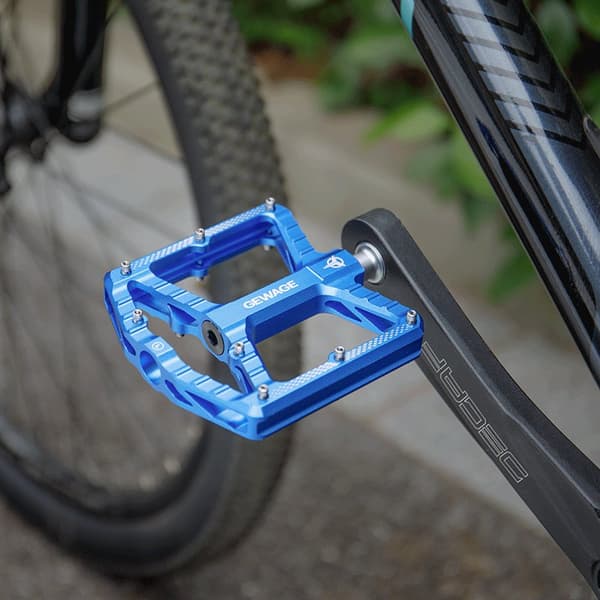 Gewage Aluminium Forseglede Lejer Platform Cykelpedaler Blå