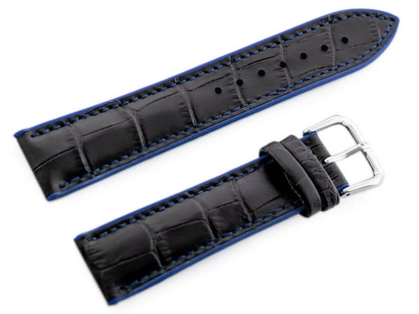 Gummirem til U18-ur - sort/mørkeblå - 22mm