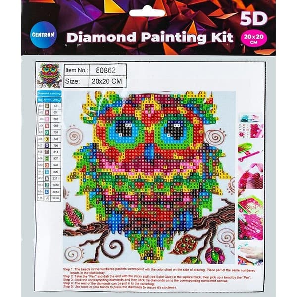 Diamantmosaik 5D - Uggla 20x20 80862