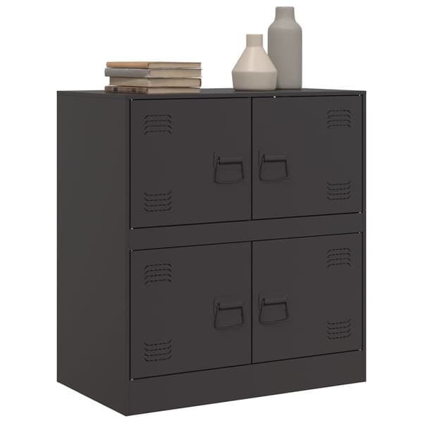 vidaXL sideskab sort 67x39x73 cm stål