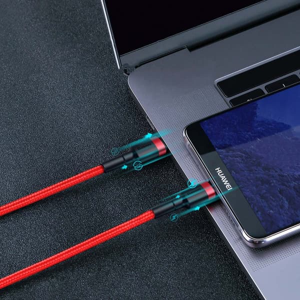 Holdbart, fleksibelt kabel USB-C PD PD 2.0 60W 20V 3A QC3.0 2M Rød