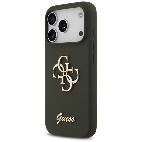 Guess Silikone Big 4G Script cover til iPhone 17 Pro Max khaki