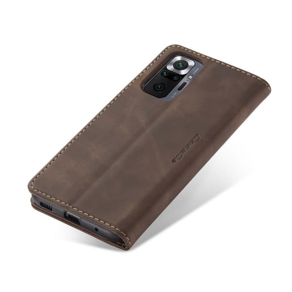 CASEME-etui til Xiaomi Redmi Note 10 Pro, læderpung, kaffe