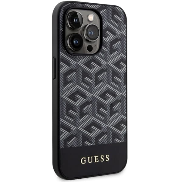 Guess GCube Stripes MagSafe-etui til iPhone 14 Pro Max, sort